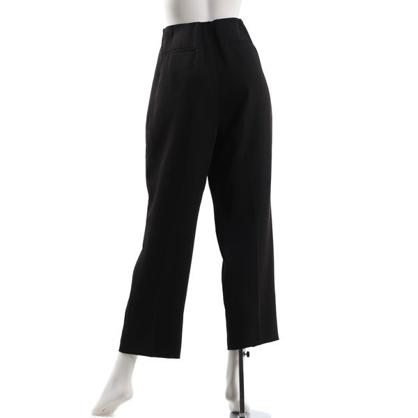 裾スリットリボン付きストレートパンツ