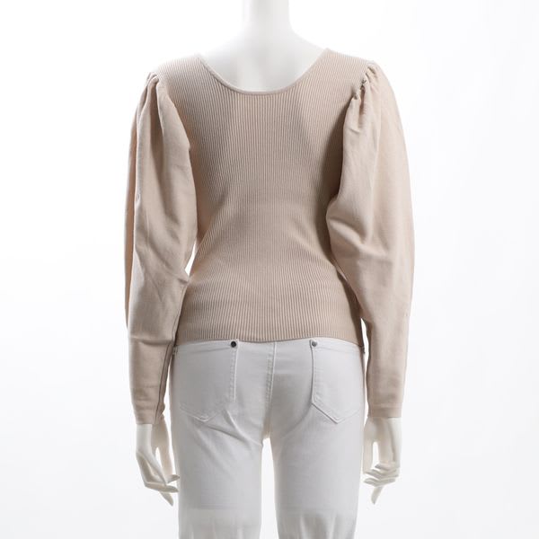 リブ編みボリュームスリーブニット