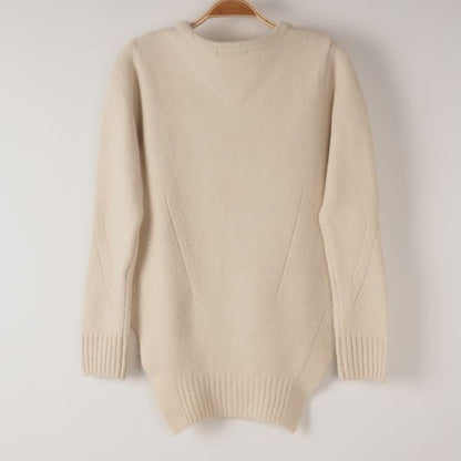 サイドスリットクルーネックニット