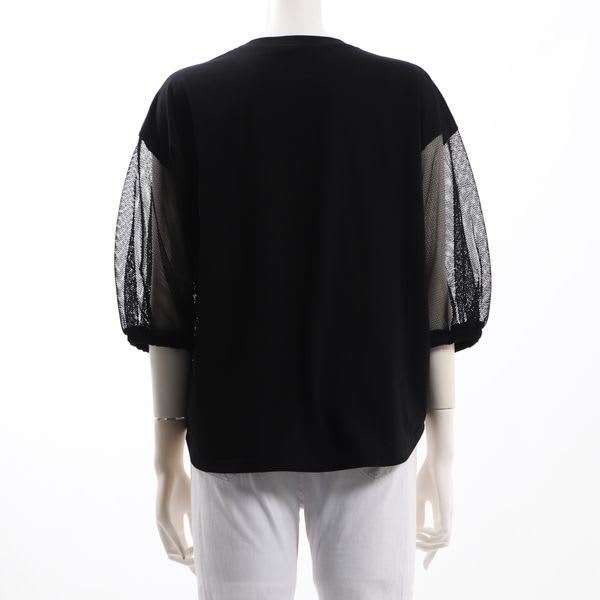 透け感スリーブクルーネックカットソー