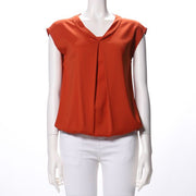 フロントタックフレンチスリーブブラウス