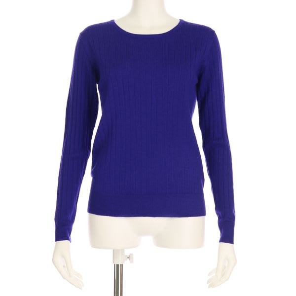 ワイドリブクルーネックニット