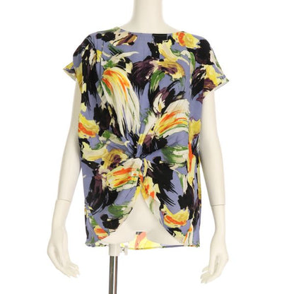 ボタニカル柄ねじりブラウス