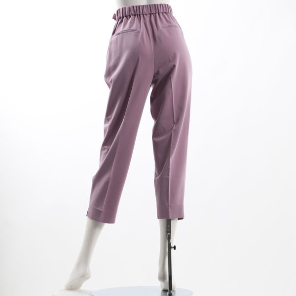 ウエストベルト付きタック入りテーパードパンツ