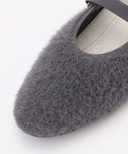 ラウンドファー パンプス【グレー】