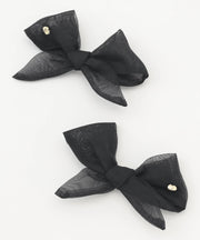 チュールリボン シュークリップ【ブラック】