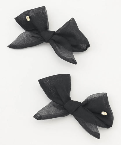 チュールリボン シュークリップ【ブラック】