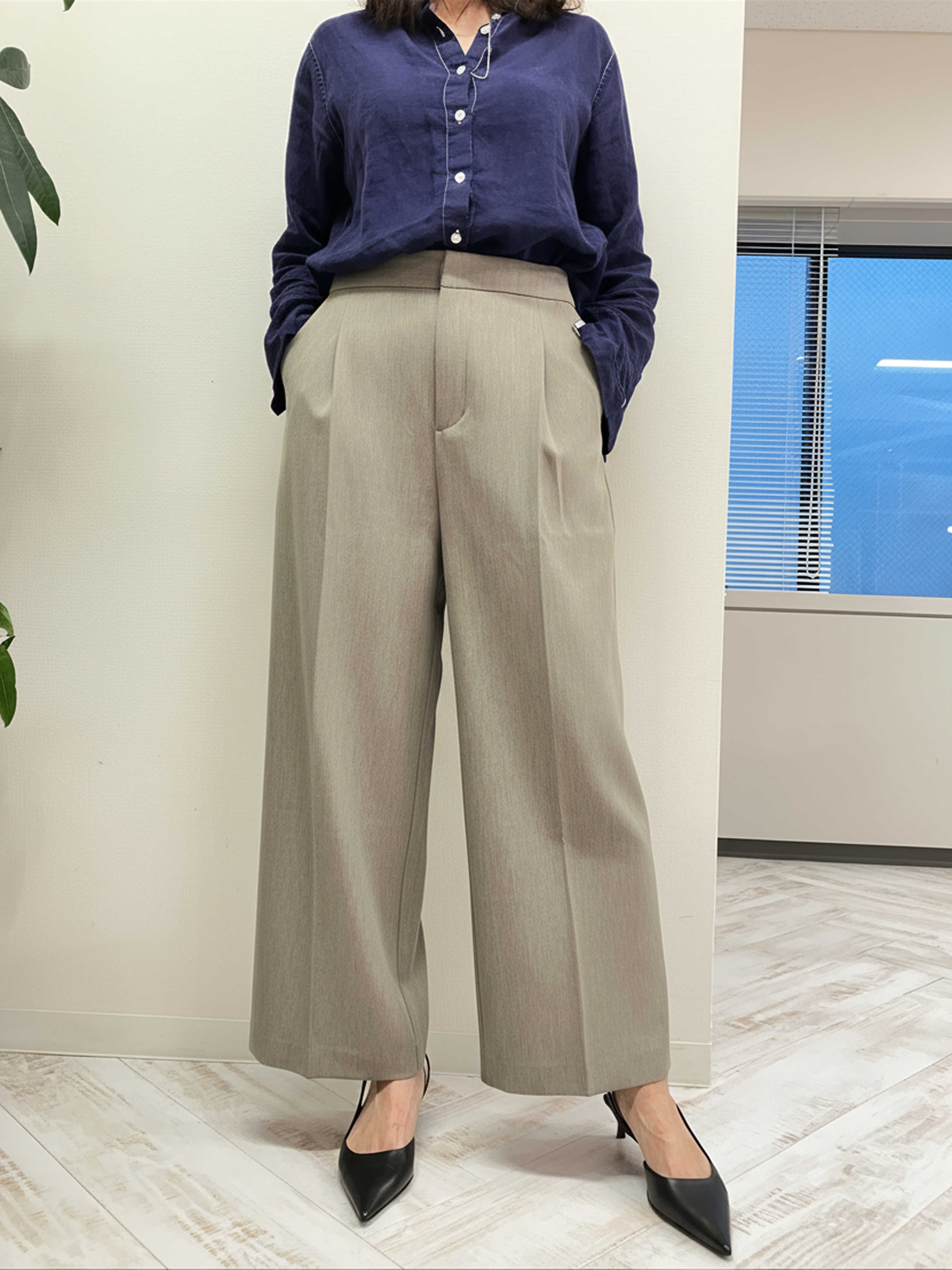 ベーシックワイドパンツ【グレー】