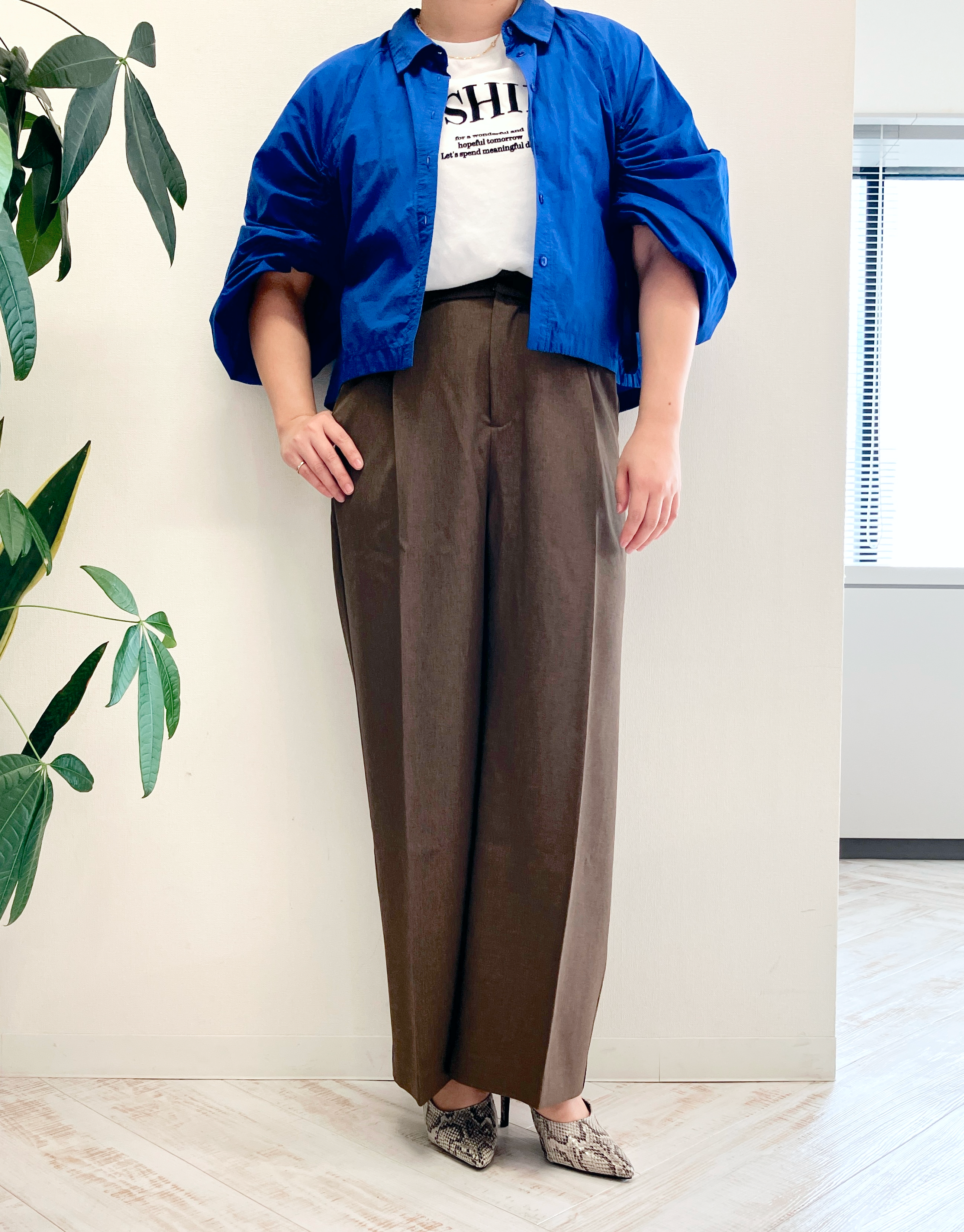 ベーシックワイドパンツ【ブラウン】