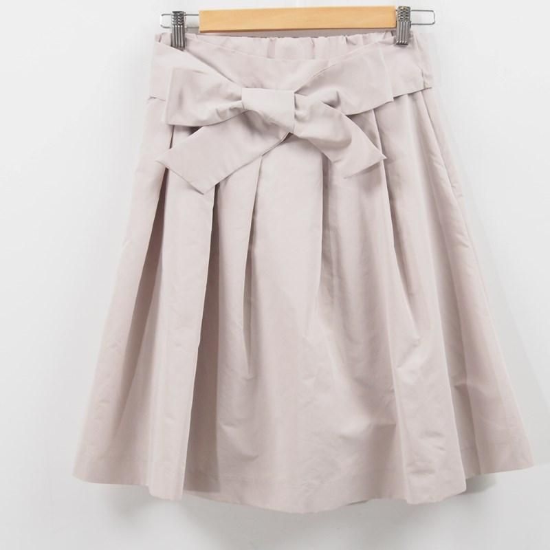 リボンベルト付きプリーツスカート