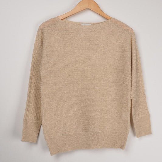 ボートネックラメ感ニット