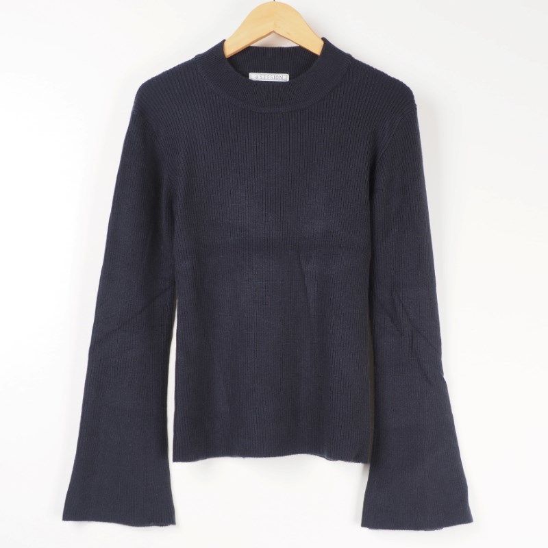 ベルスリーブリブニット