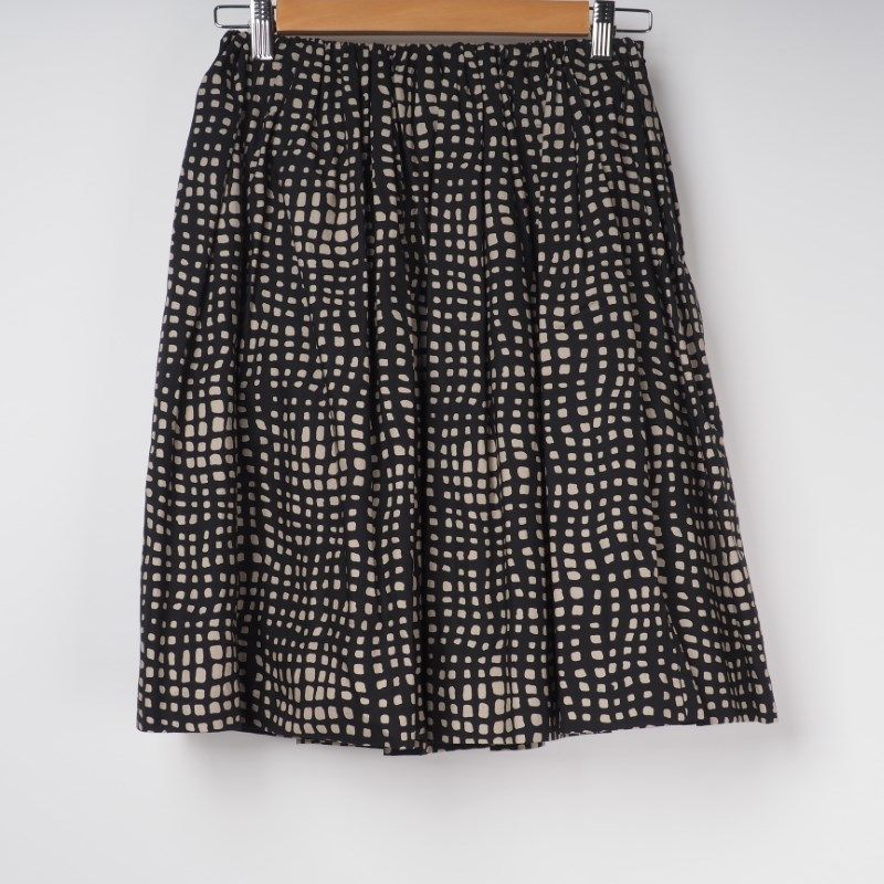 スクエアプリントギャザースカート