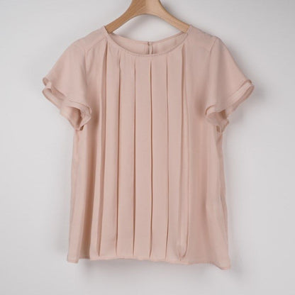 前プリーツフリル袖ブラウス