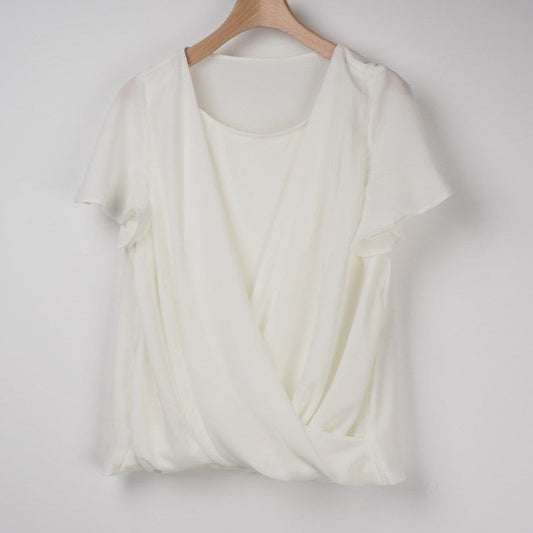 カシュクール袖フリルブラウス