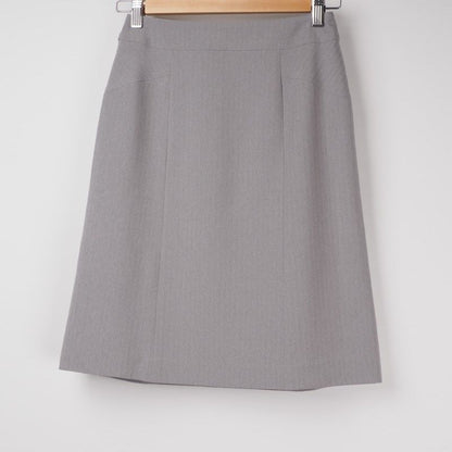 クールMAXヘリンボンストライプ台形スカート