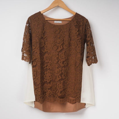 レース切り替えブラウス