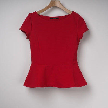 ボートネックペプラムブラウス