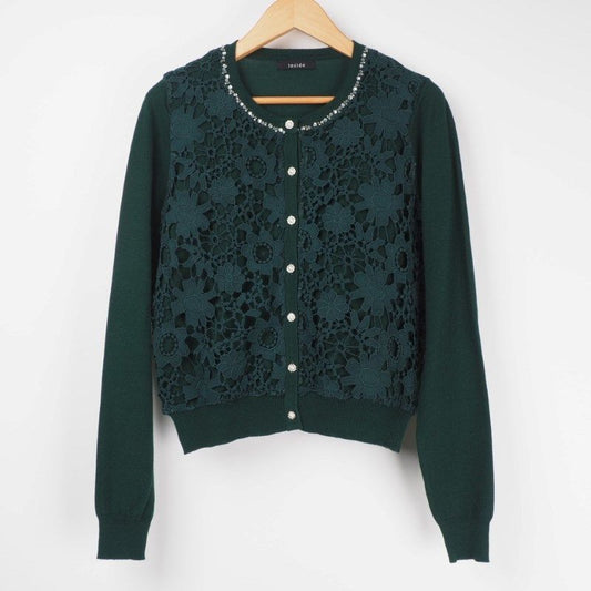 レースビジューニットカーディガン