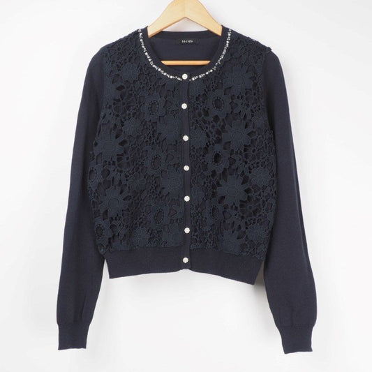 レースビジューニットカーディガン