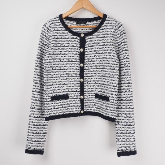 ツイード風レディライクニットカーディガン