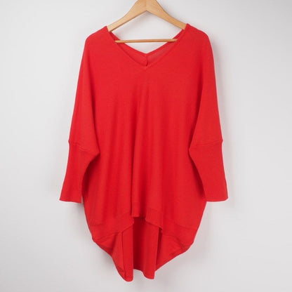 Vネックゆったりニット