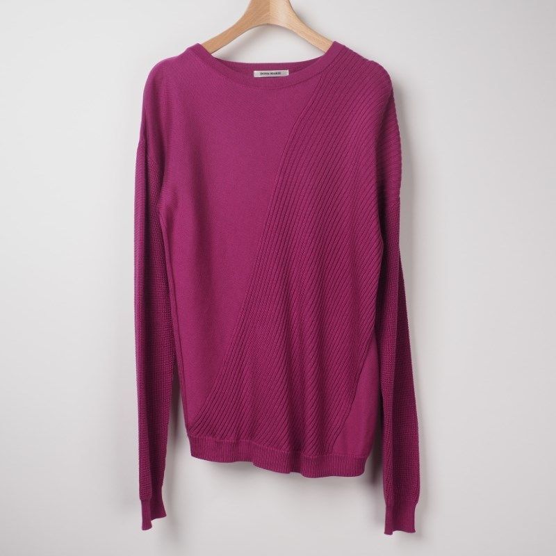 多種編みアシンメトリーニット