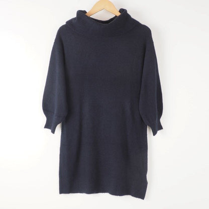 ふんわり袖タートルネックワンピース