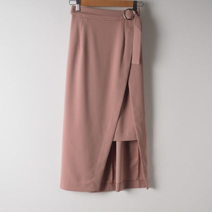 ダブルミディ丈デザインタイトスカート