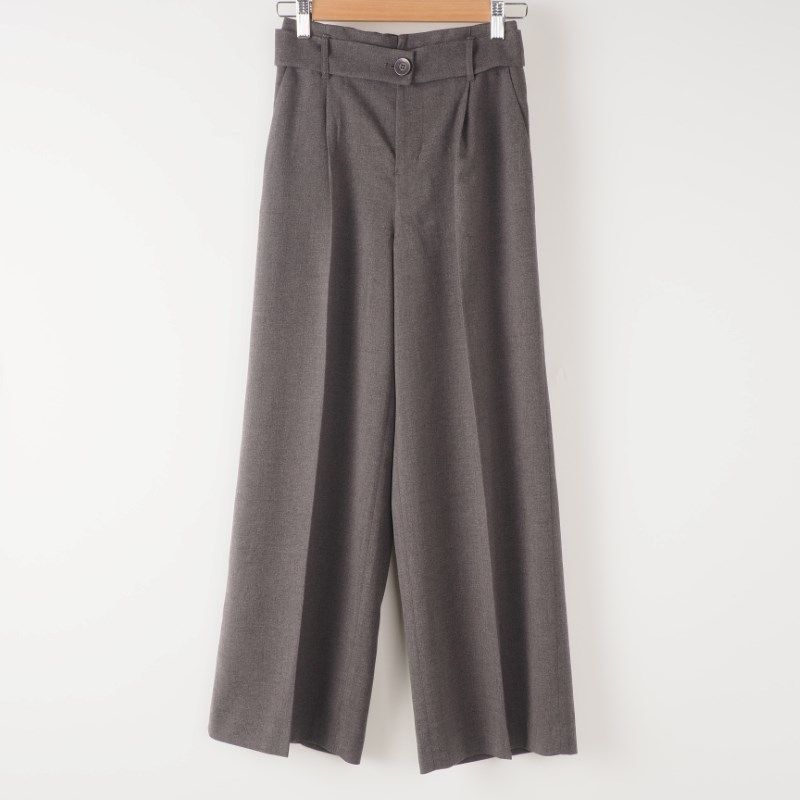 ベルト付きタックワイドパンツ