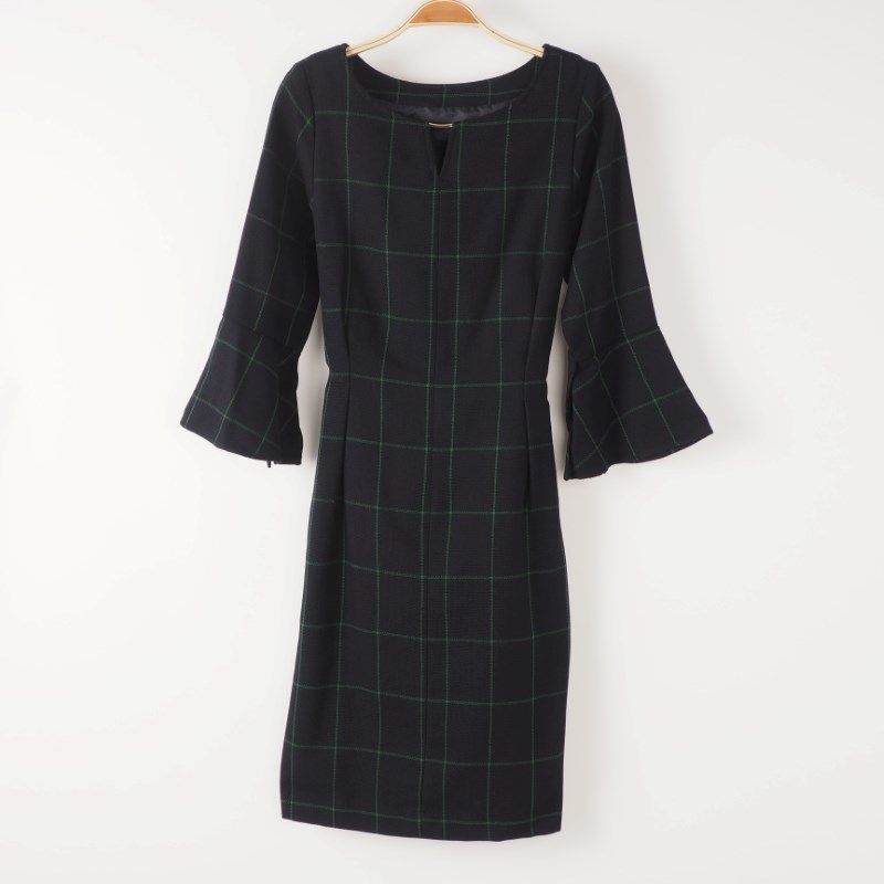 フレア袖リボンベルトワンピース