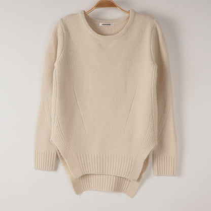 サイドスリットクルーネックニット