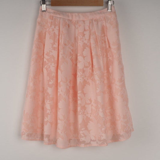 オパール加工花柄タック入り透かしスカート