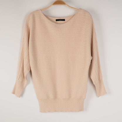 ドルマンスリーブボートネックニット