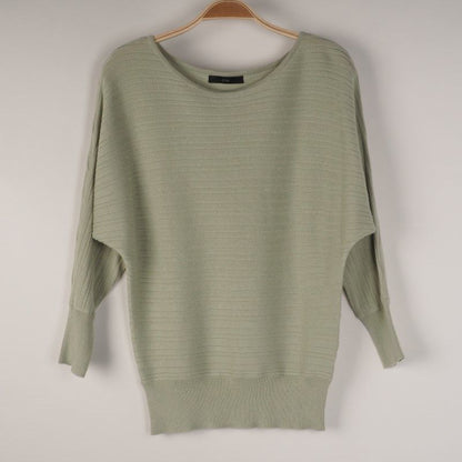 ドルマンスリーブボートネックニット