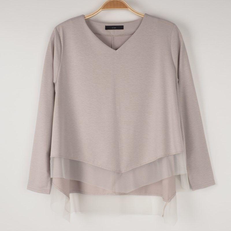 裾異素材切替えカットソー