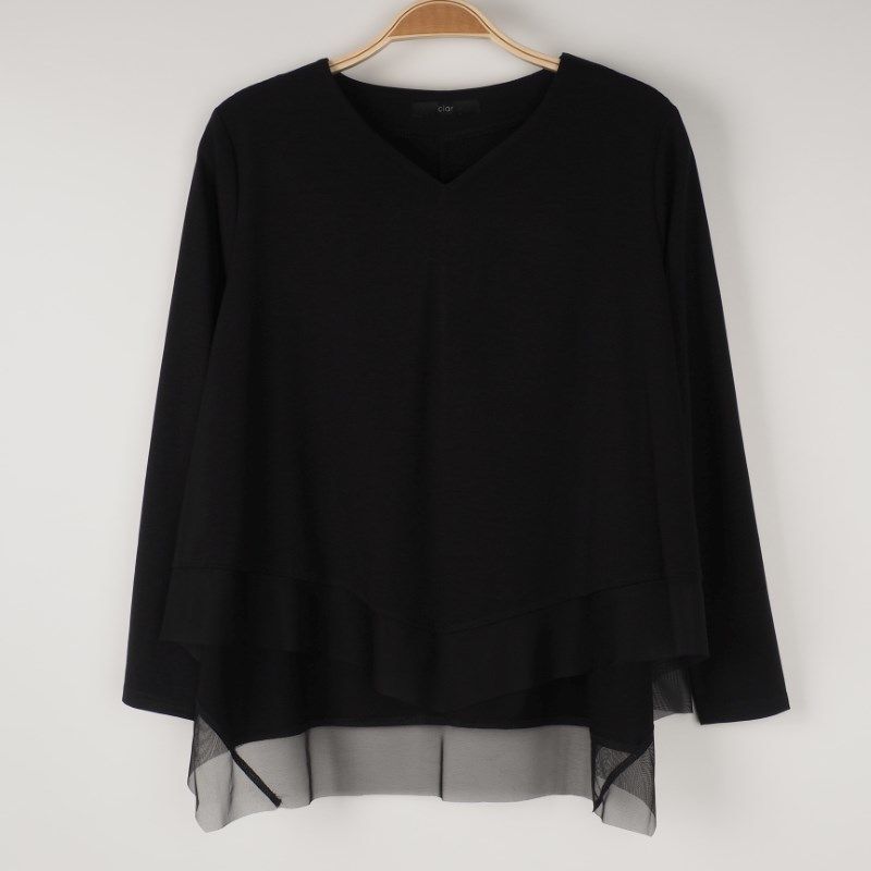 裾異素材切替えカットソー