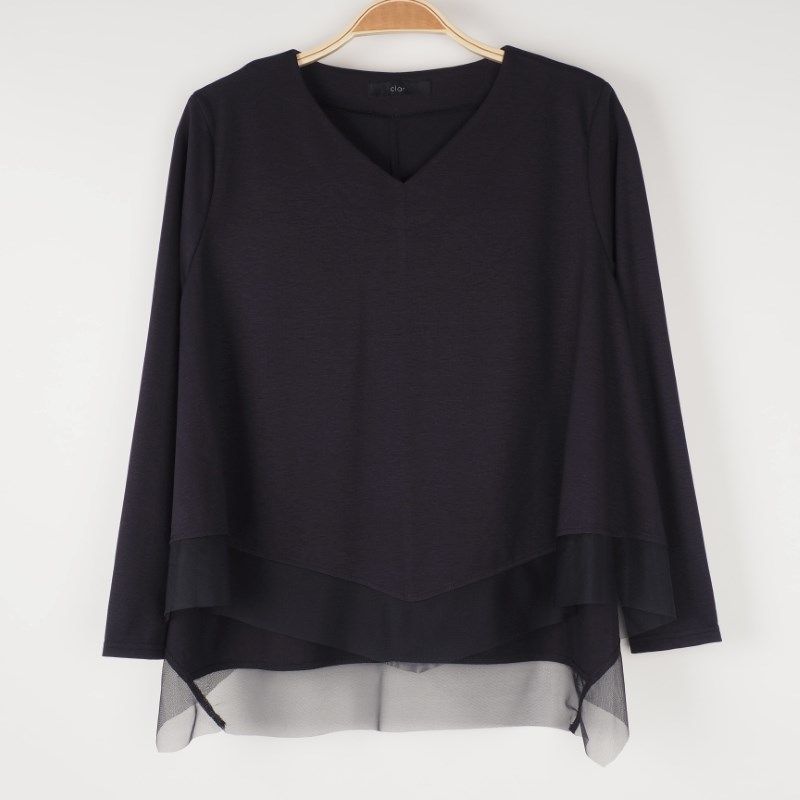 裾異素材切替えカットソー