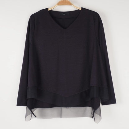 裾異素材切替えカットソー