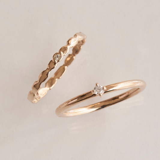 【金属アレルギー対応】2setグレイングリッターリング