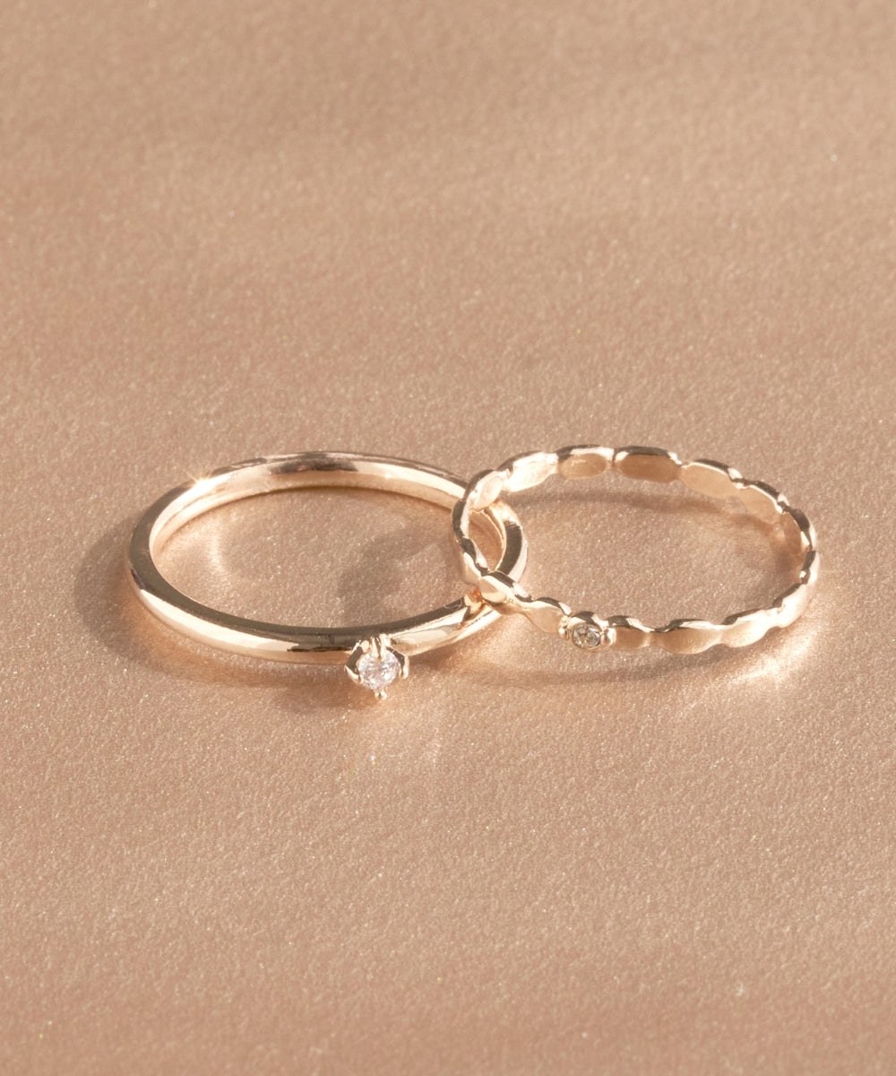 【金属アレルギー対応】2setグレイングリッターリング