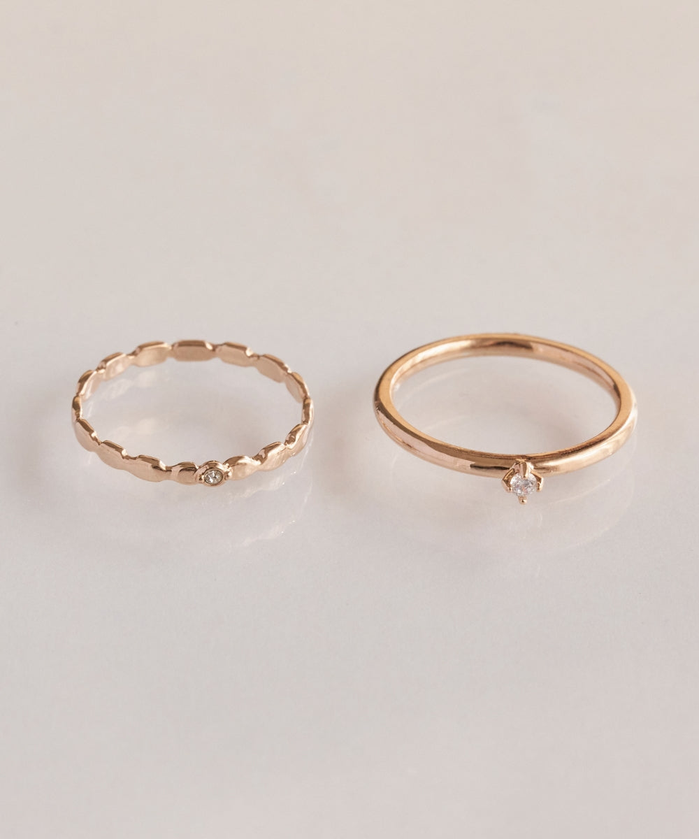 【金属アレルギー対応】2setグレイングリッターリング