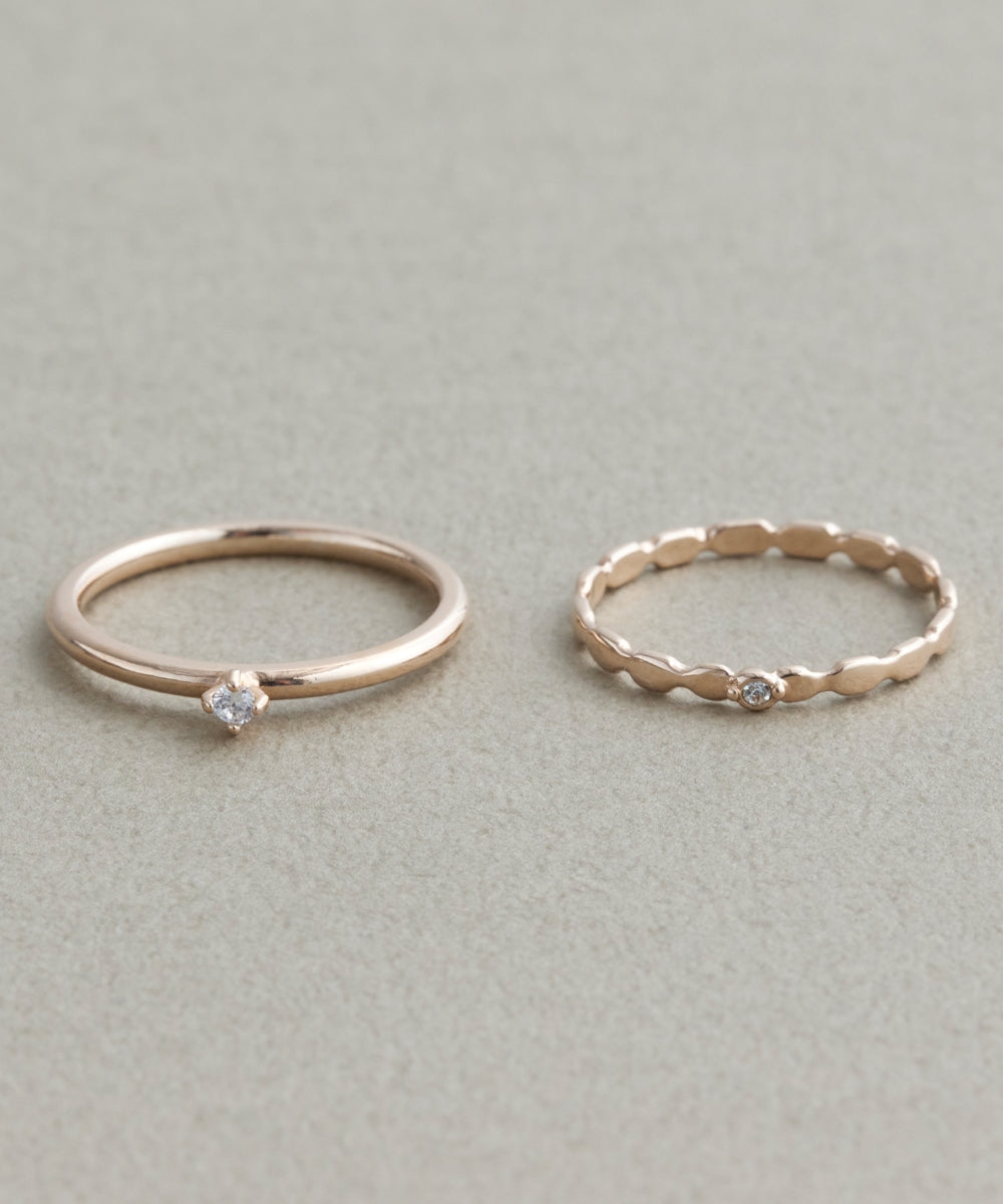 【金属アレルギー対応】2setグレイングリッターリング