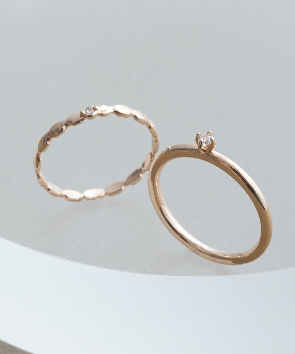 【金属アレルギー対応】2setグレイングリッターリング