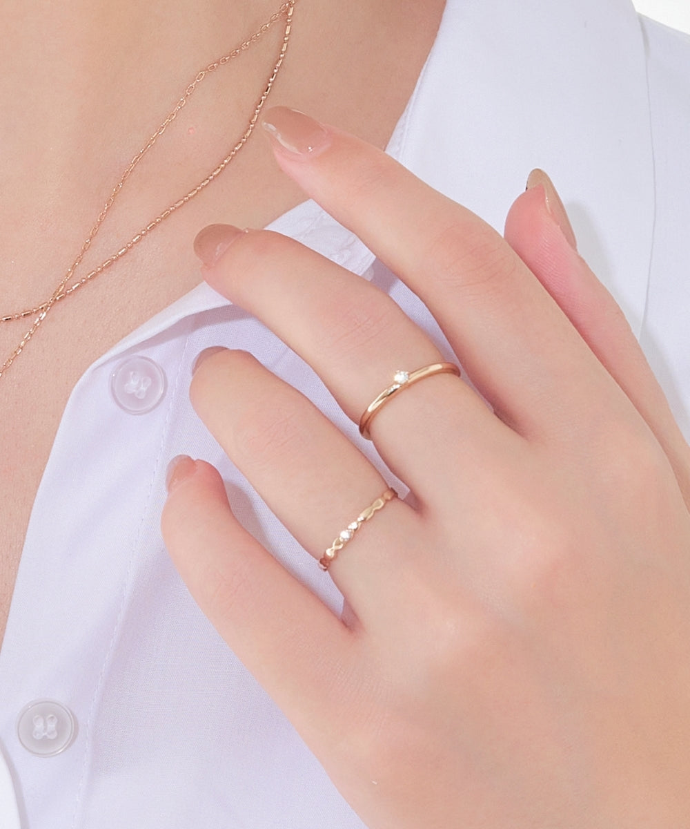 【金属アレルギー対応】2setグレイングリッターリング