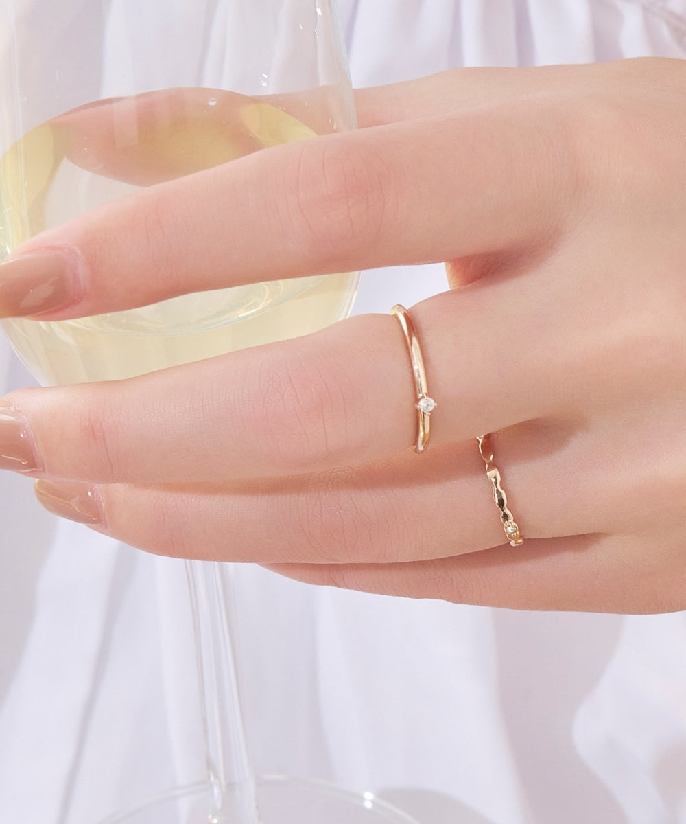 【金属アレルギー対応】2setグレイングリッターリング