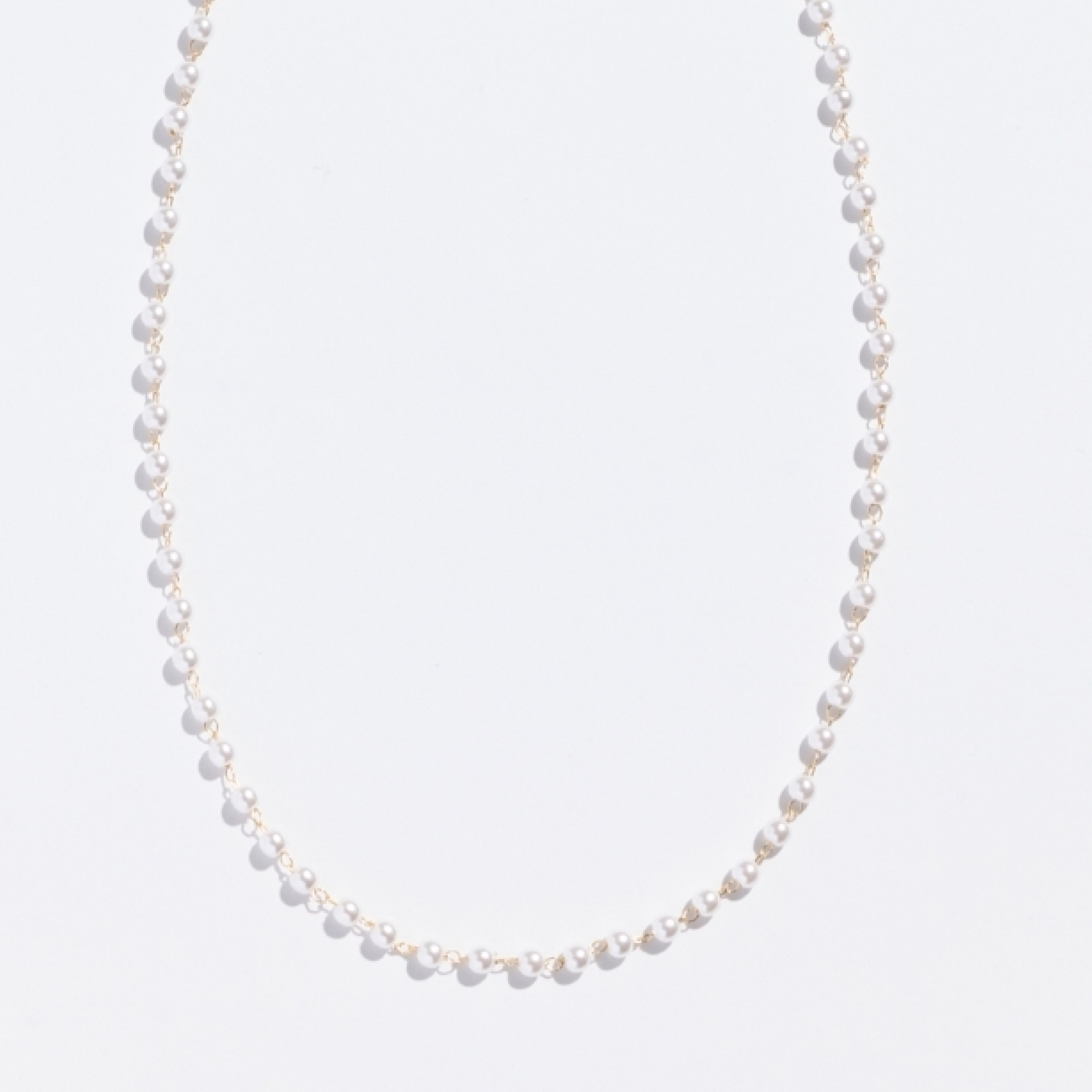 シンプルパールチェーンネックレス