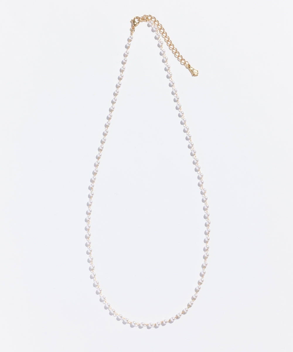 シンプルパールチェーンネックレス