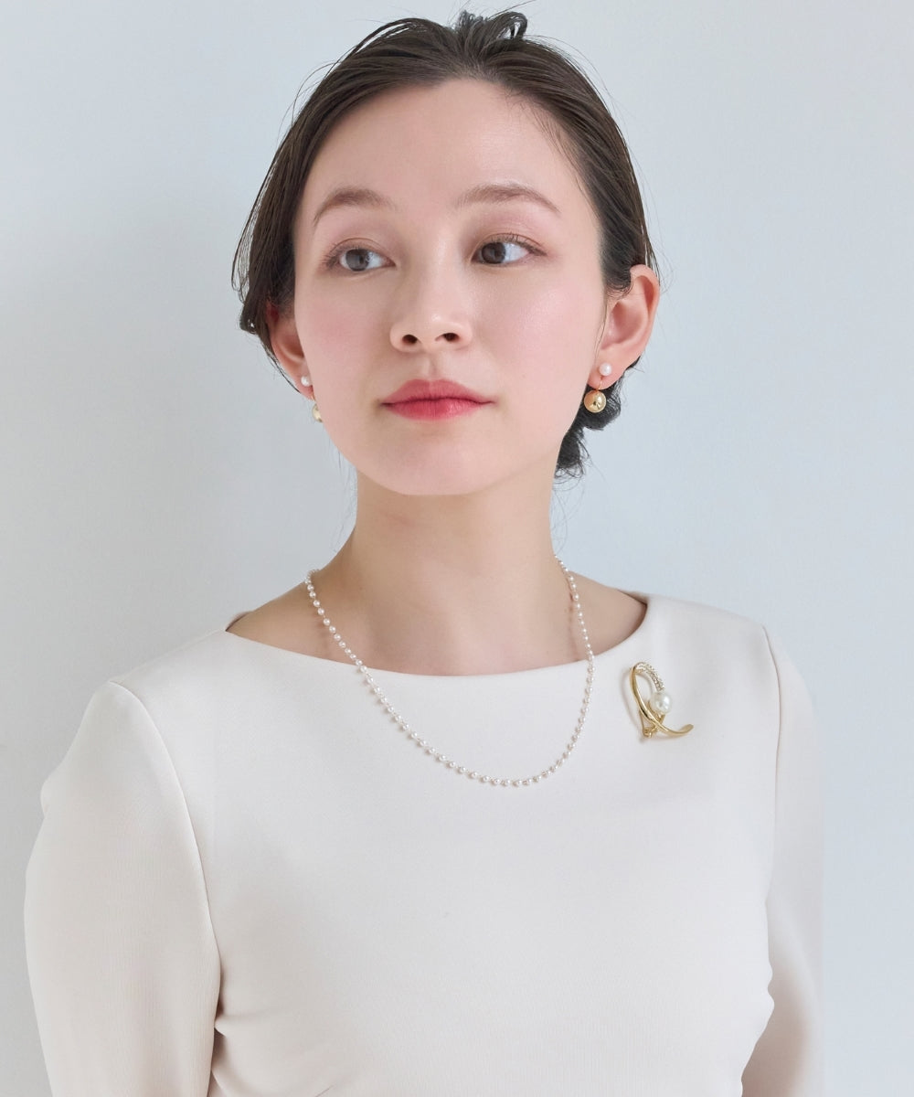 シンプルパールチェーンネックレス