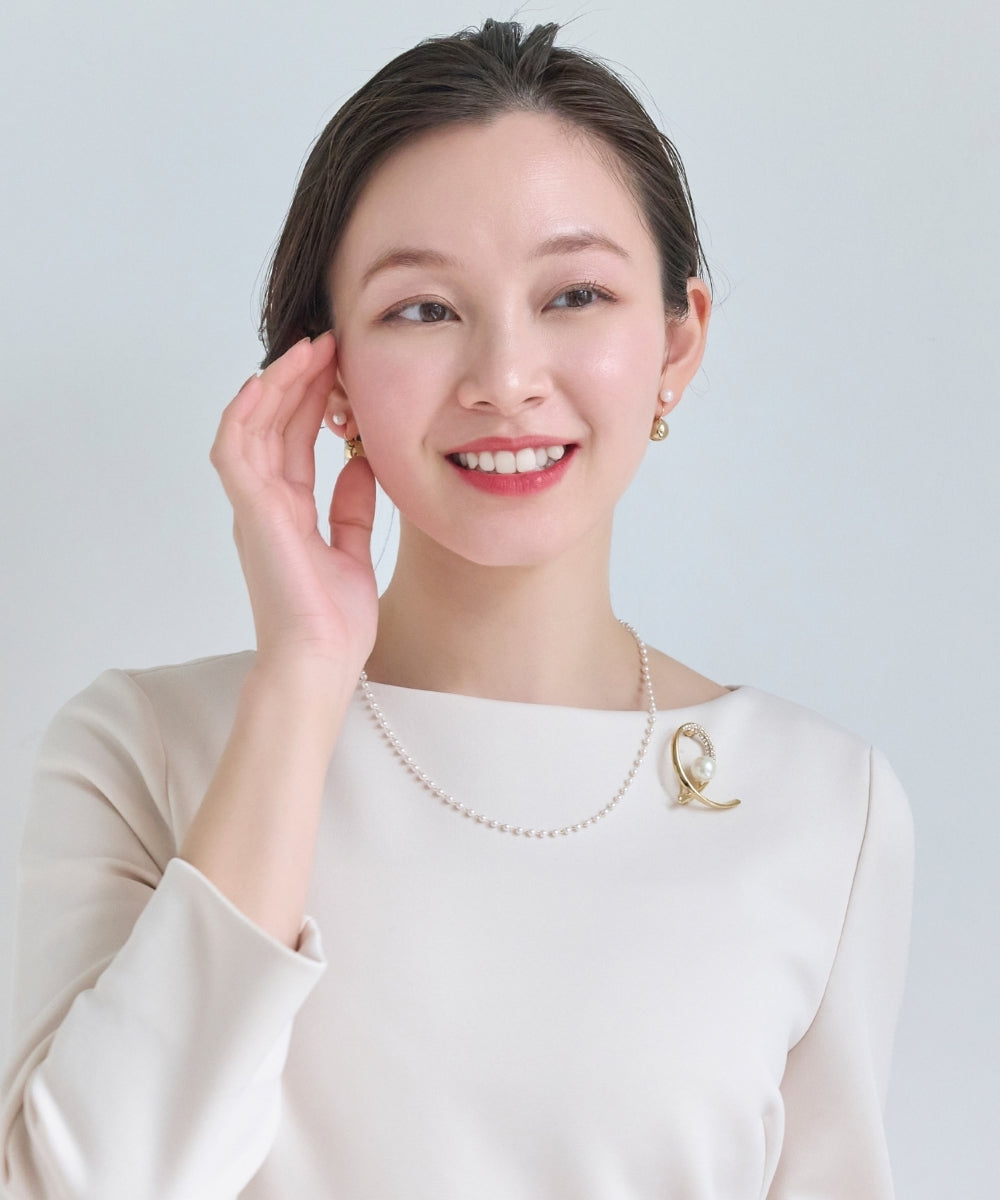 シンプルパールチェーンネックレス